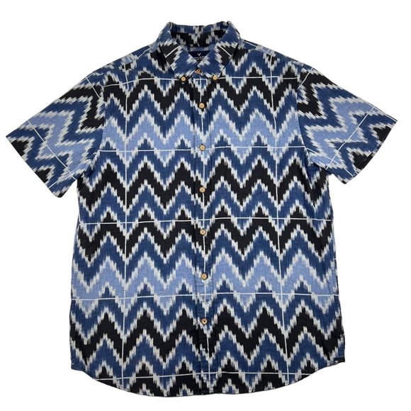 American Eagle Outfitters Other - American Eagle Shirt Men size M Aztec Southwestern Blue Button Up Short Sleeve